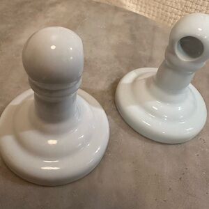 Vintage White Porcelain Towel Bar Holders